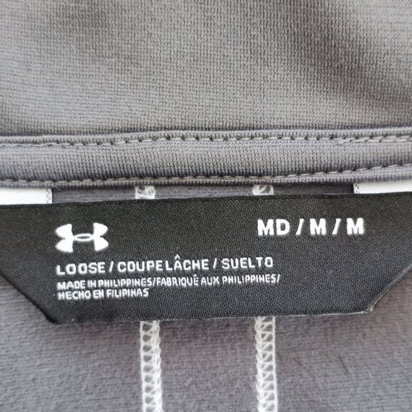 Under Armour long sleeve 1/4 zip up sweatshirt grey men's size M loose - Picture 5 of 12
